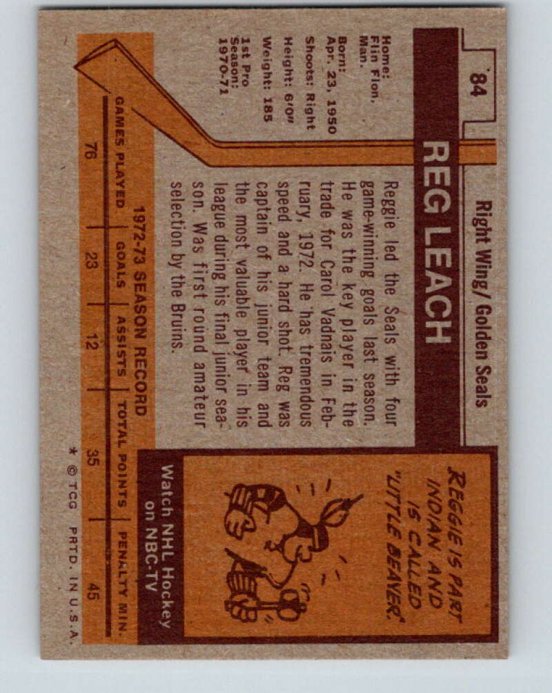 1973-74 Topps #84 Reggie Leach California Golden Seals V16652
