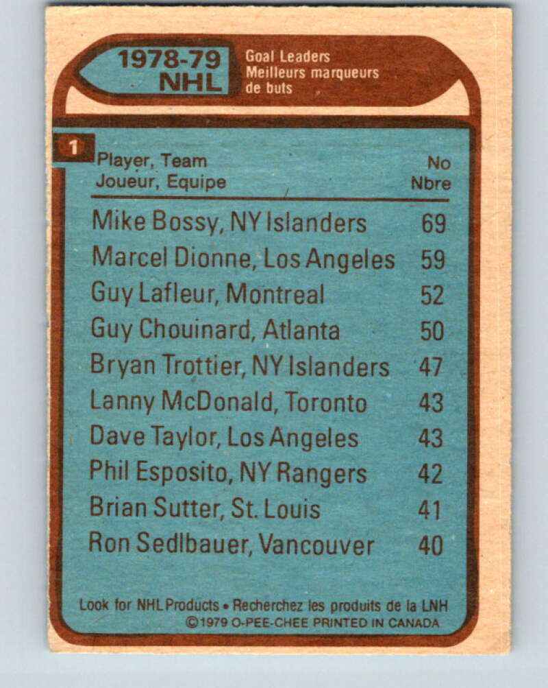 1979-80 O-Pee-Chee #1 Bossy/Dionne/Lafleur LL V16703