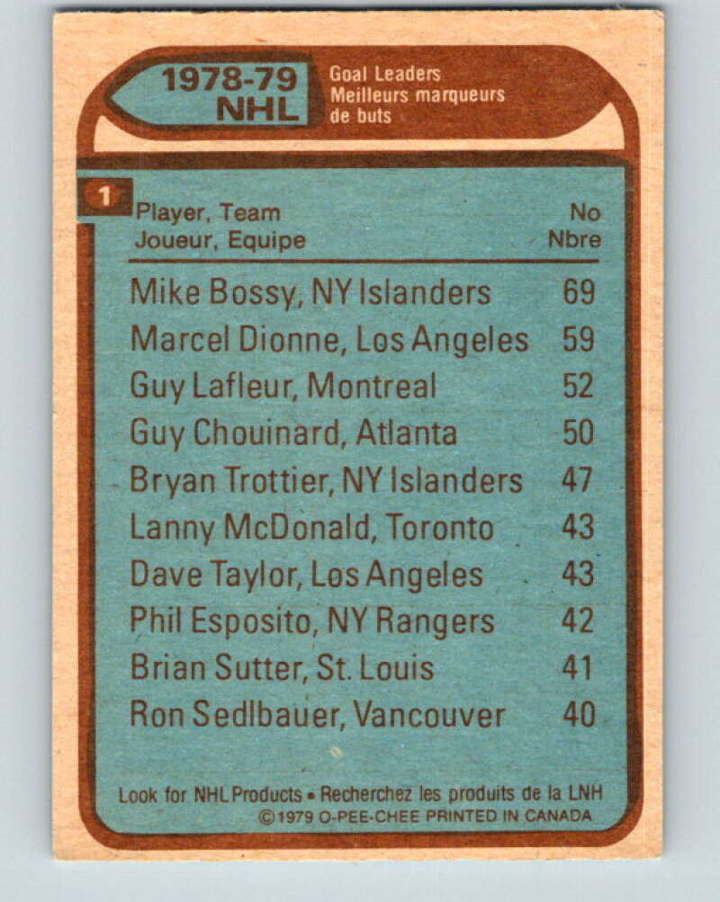 1979-80 O-Pee-Chee #1 Bossy/Dionne/Lafleur LL V16704