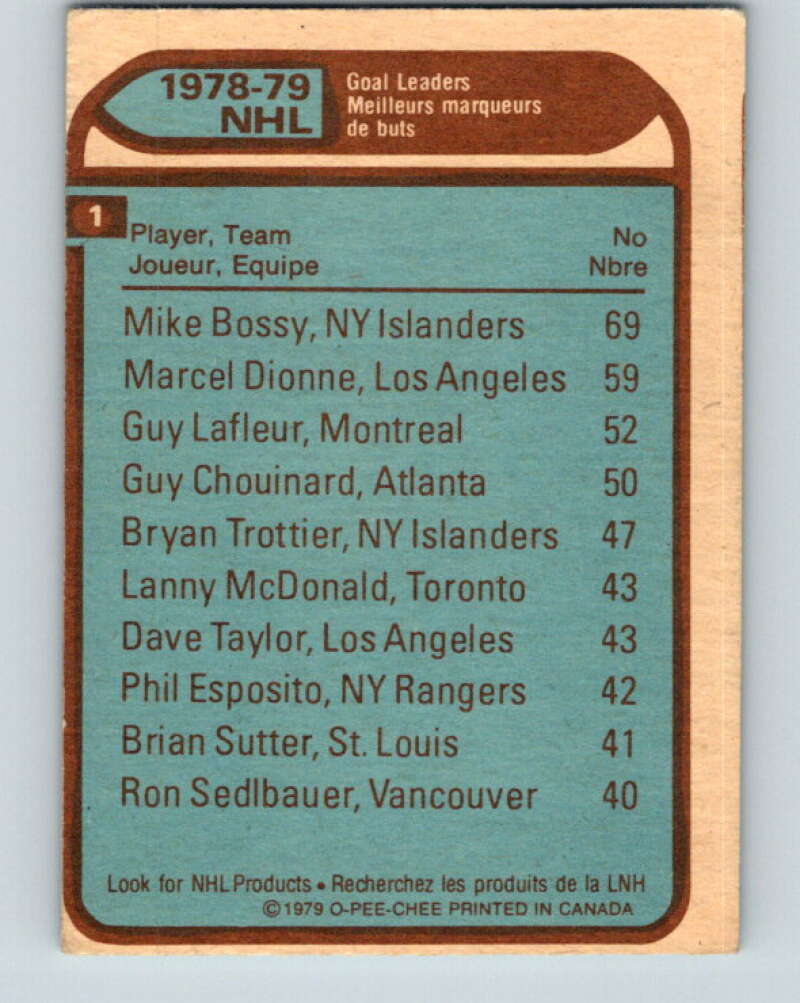 1979-80 O-Pee-Chee #1 Bossy/Dionne/Lafleur LL V16705