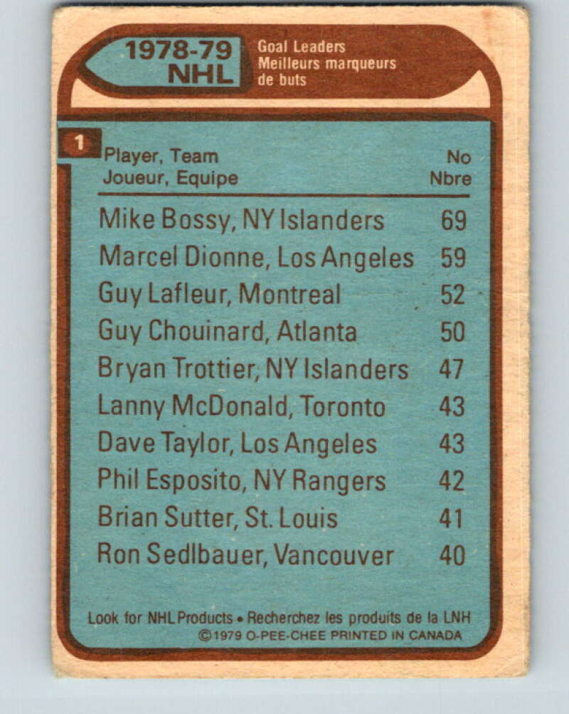 1979-80 O-Pee-Chee #1 Bossy/Dionne/Lafleur LL V16706