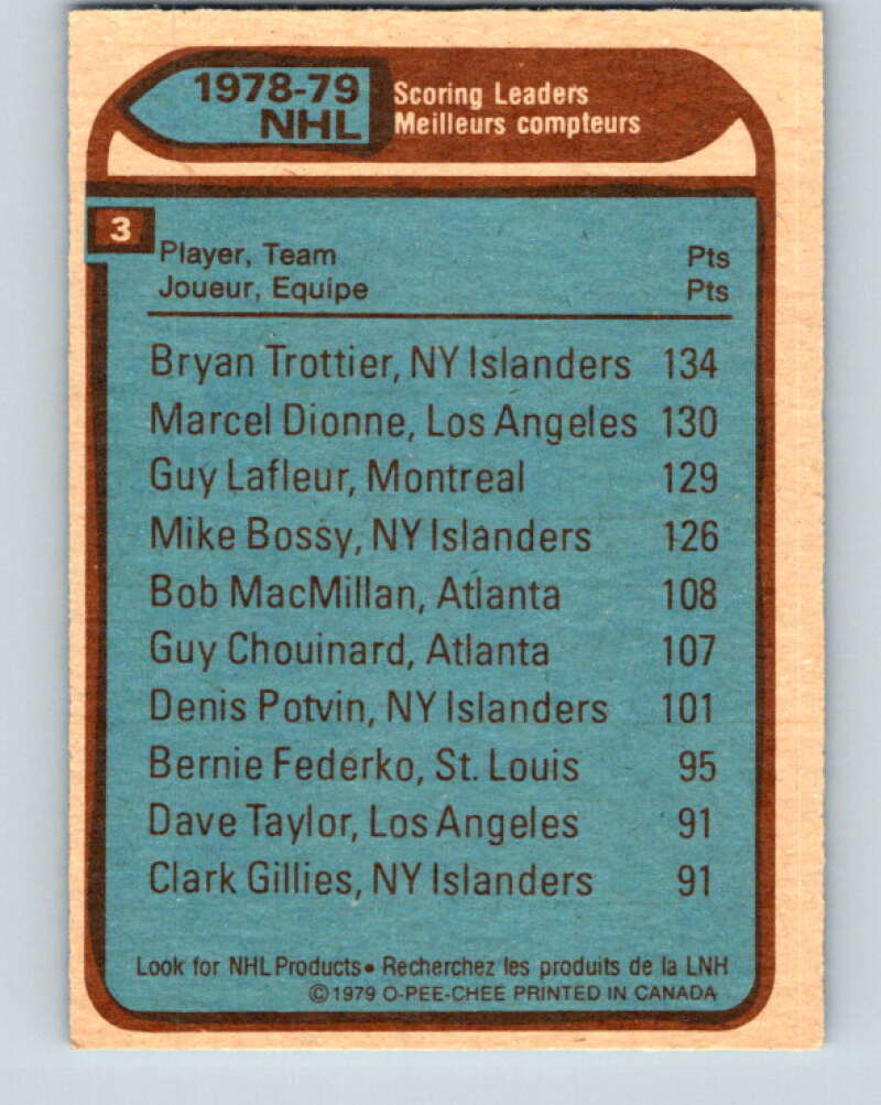 1979-80 O-Pee-Chee #3 Trottier/Dionne/Lafleur LL V16736