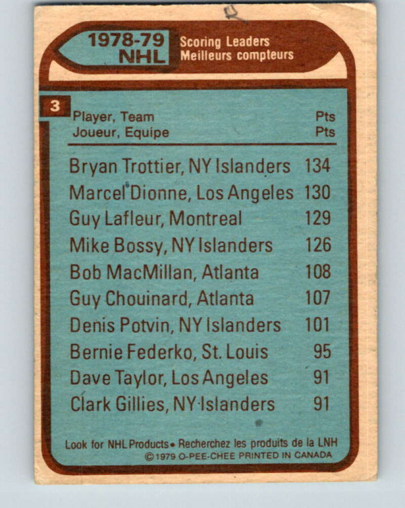 1979-80 O-Pee-Chee #3 Trottier/Dionne/Lafleur LL V16739