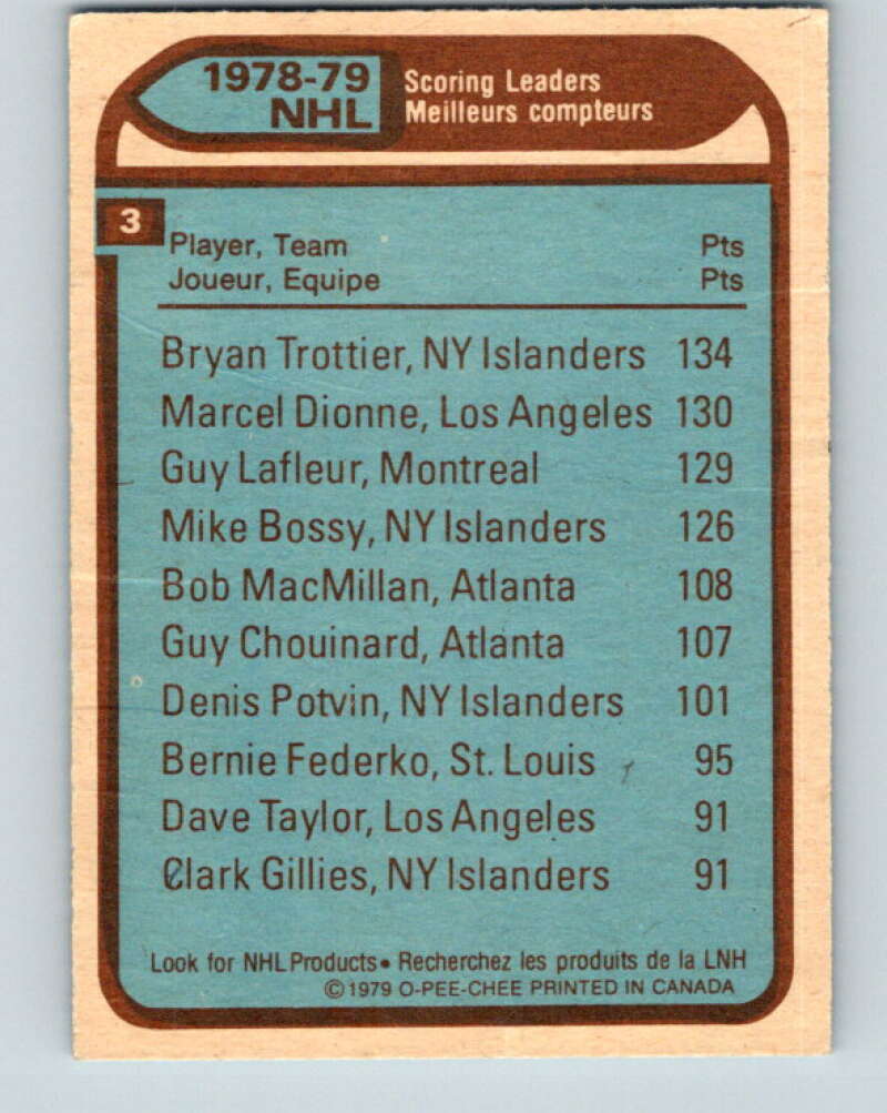 1979-80 O-Pee-Chee #3 Trottier/Dionne/Lafleur LL V16741