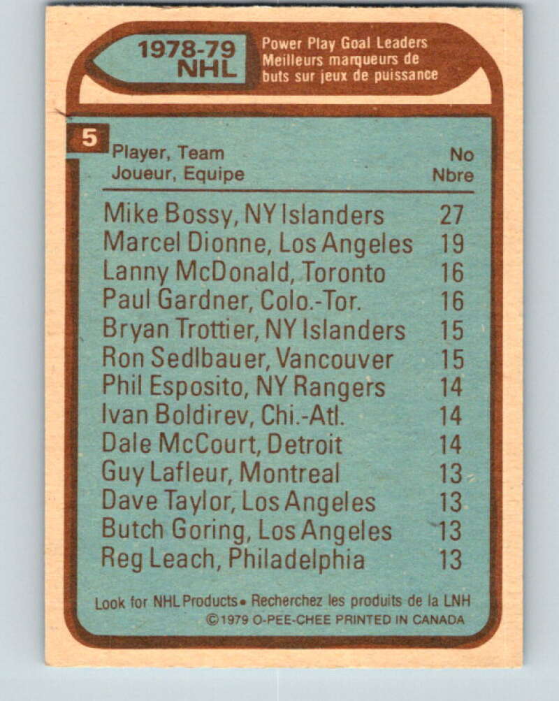 1979-80 O-Pee-Chee #5 Bossy/Dionne/McDonald/Gardner V16752