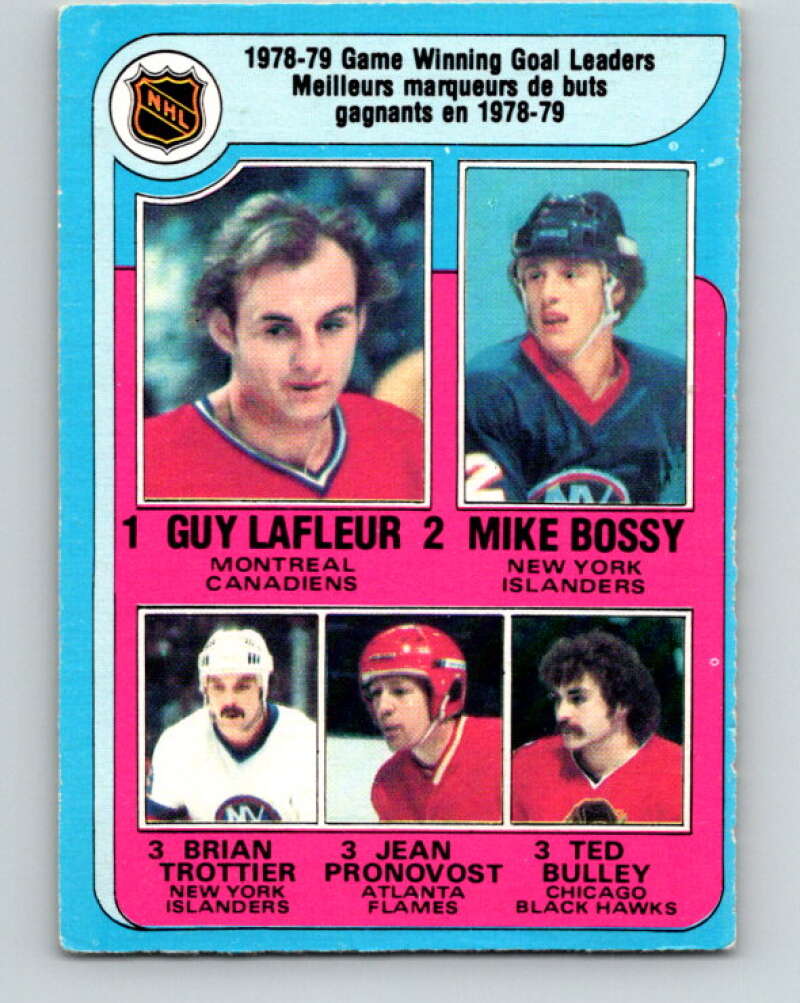 1979-80 O-Pee-Chee #7 Lafleur/Bossy/Trottier/Pronovost/Bulley V16770
