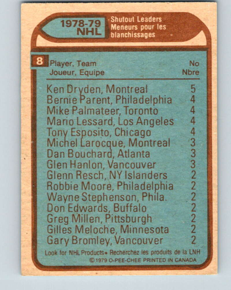 1979-80 O-Pee-Chee #8 Dryden/Esposito/Palmateer/Lessard/Parent V16774