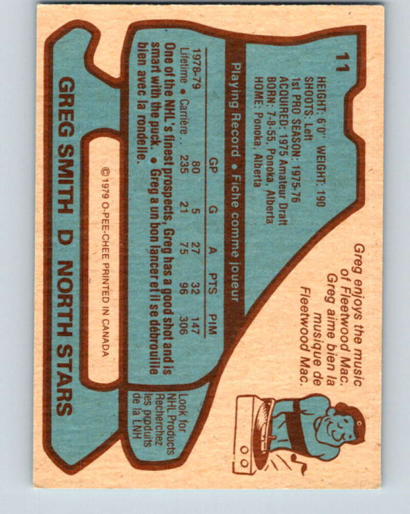 1979-80 O-Pee-Chee #11 Greg Smith Minnesota North Stars V16821