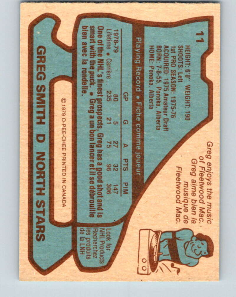 1979-80 O-Pee-Chee #11 Greg Smith Minnesota North Stars V16824