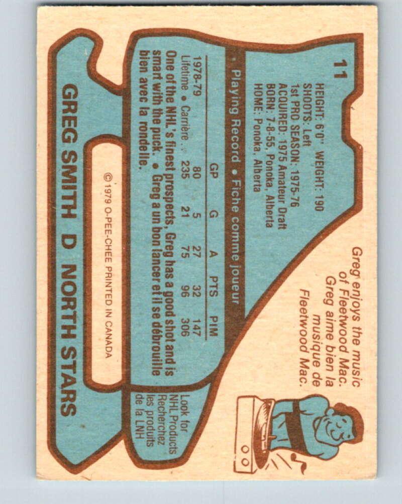 1979-80 O-Pee-Chee #11 Greg Smith Minnesota North Stars V16827