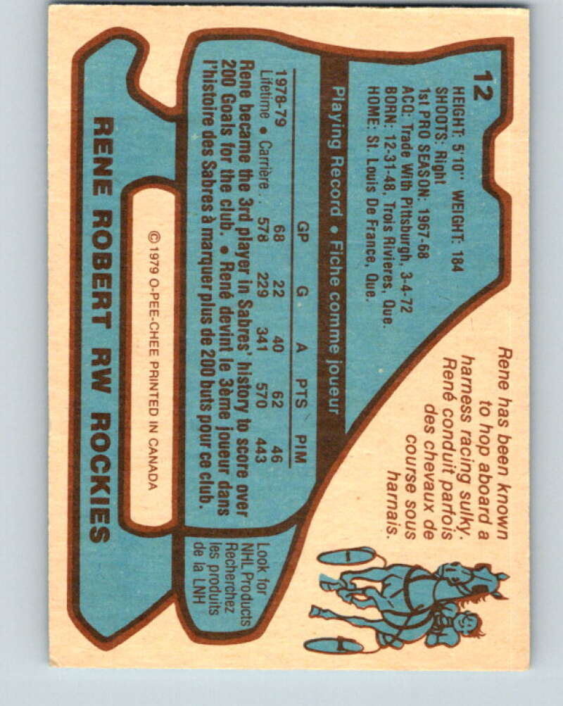 1979-80 O-Pee-Chee #12 Rene Robert Colorado Rockies V16836