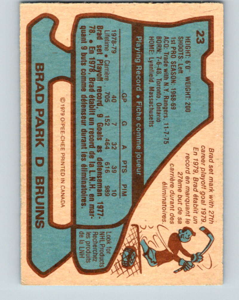 1979-80 O-Pee-Chee #23 Brad Park Boston Bruins V16954