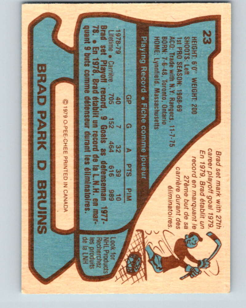 1979-80 O-Pee-Chee #23 Brad Park Boston Bruins V16957