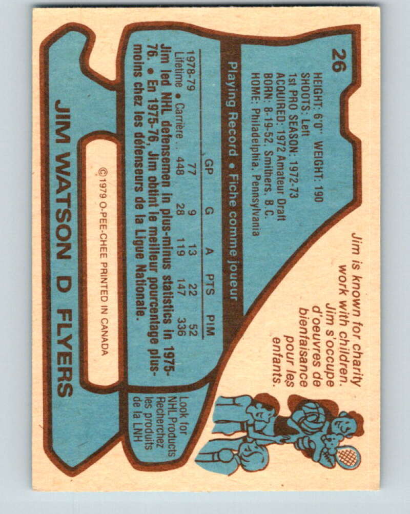 1979-80 O-Pee-Chee #26 Jim Watson Philadelphia Flyers V16972