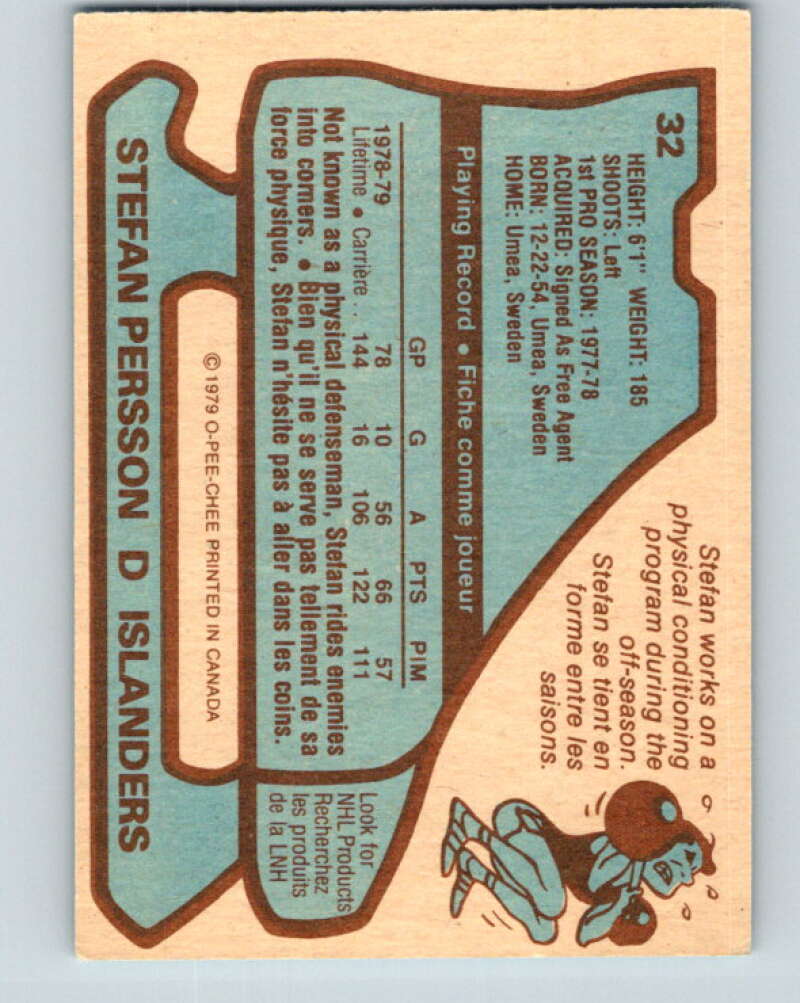 1979-80 O-Pee-Chee #32 Stefan Persson New York Islanders V17024