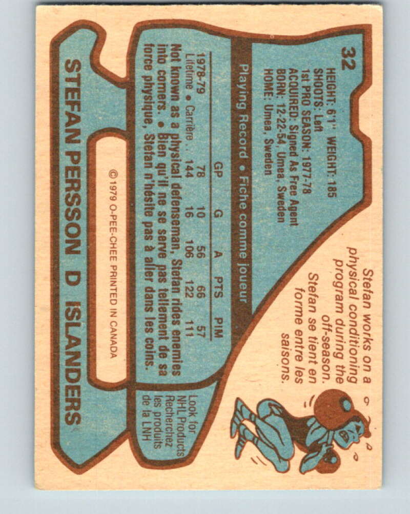 1979-80 O-Pee-Chee #32 Stefan Persson New York Islanders V17030