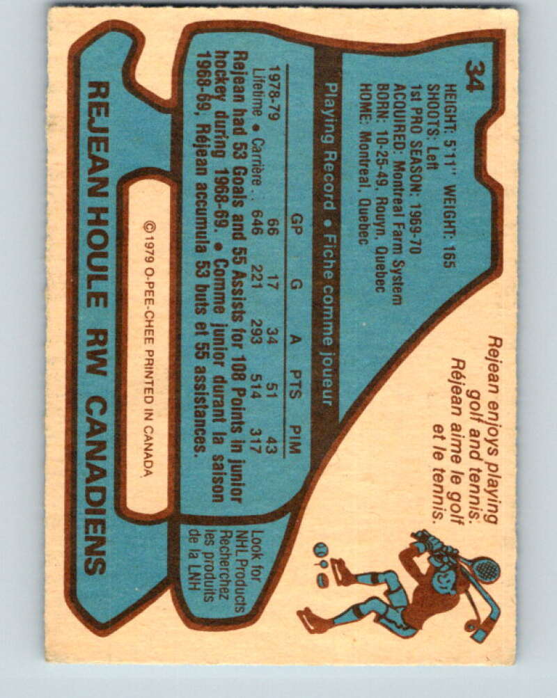 1979-80 O-Pee-Chee #34 Rejean Houle Montreal Canadiens V17049
