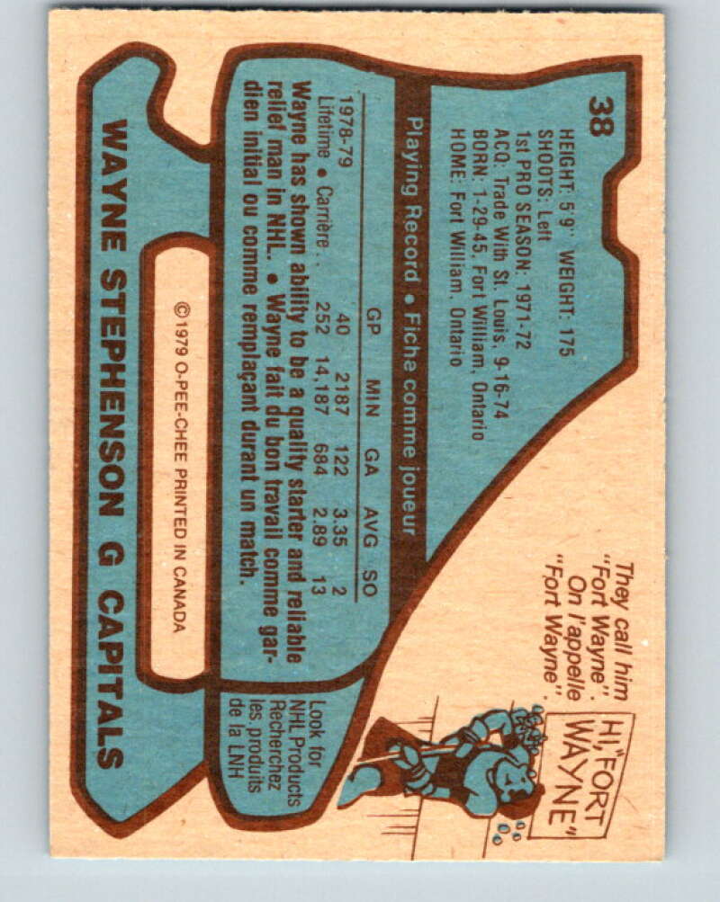 1979-80 O-Pee-Chee #38 Wayne Stephenson Washington Capitals V17083