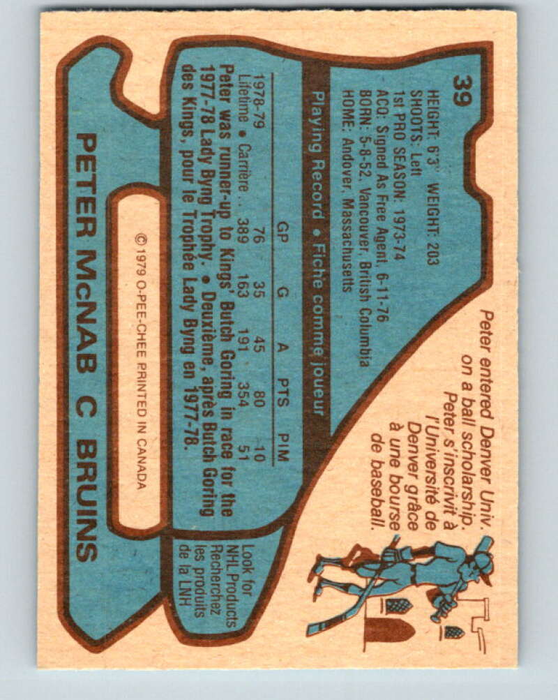 1979-80 O-Pee-Chee #39 Peter McNab Boston Bruins V17093