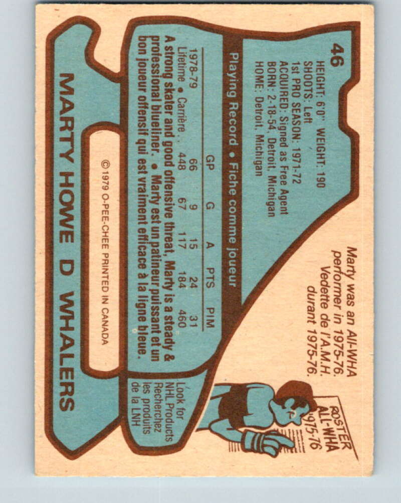 1979-80 O-Pee-Chee #46 Marty Howe Hartford Whalers V17159