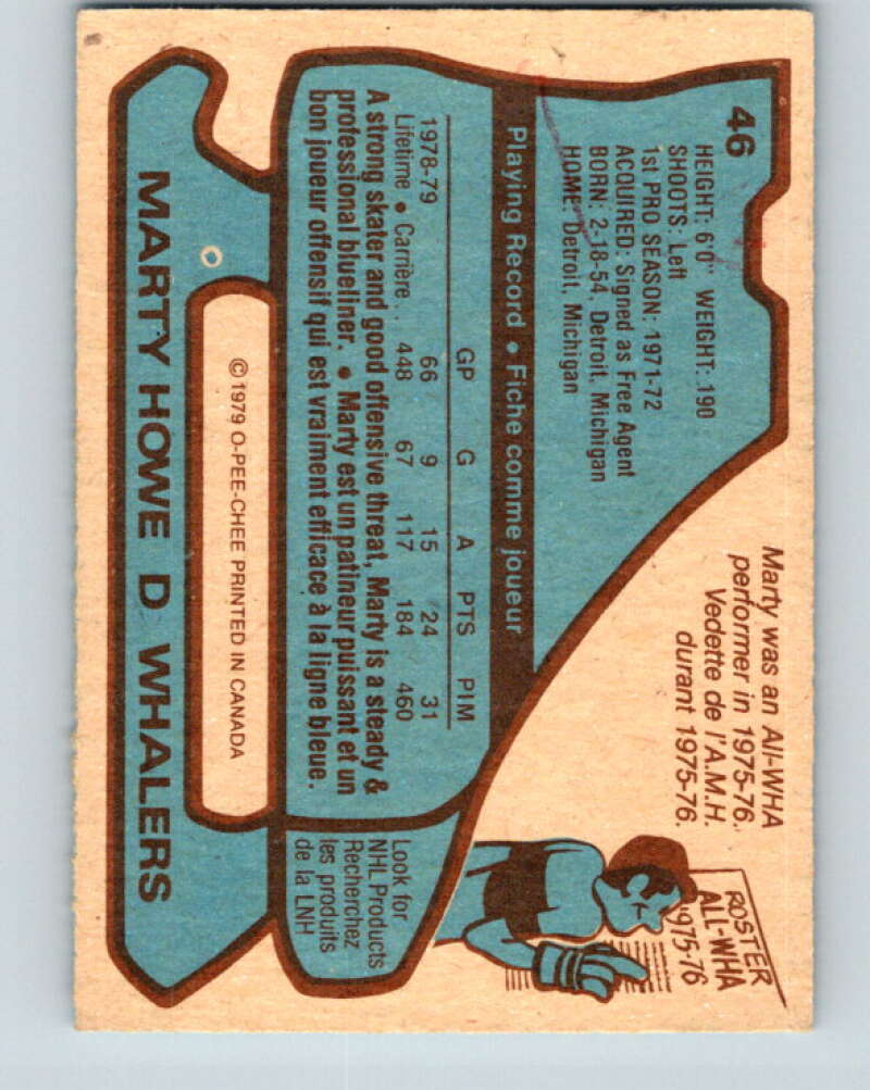 1979-80 O-Pee-Chee #46 Marty Howe Hartford Whalers V17161