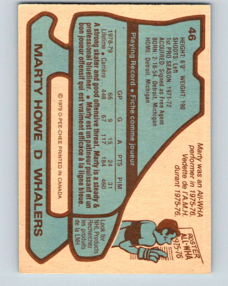 1979-80 O-Pee-Chee #46 Marty Howe Hartford Whalers V17162