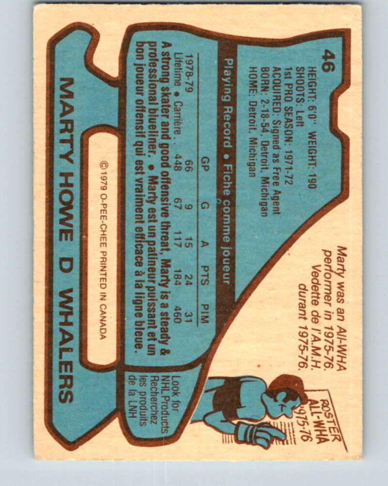 1979-80 O-Pee-Chee #46 Marty Howe Hartford Whalers V17164