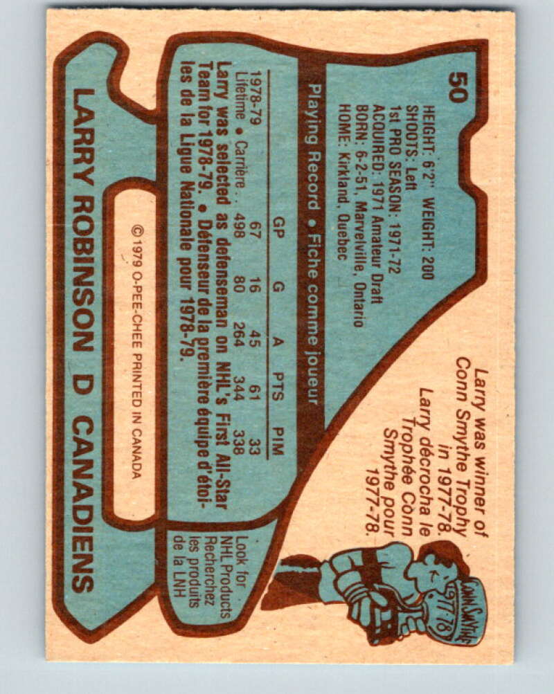 1979-80 O-Pee-Chee #50 Larry Robinson AS Montreal Canadiens V17193