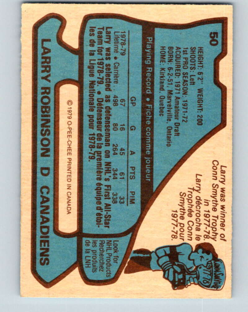 1979-80 O-Pee-Chee #50 Larry Robinson AS Montreal Canadiens V17195
