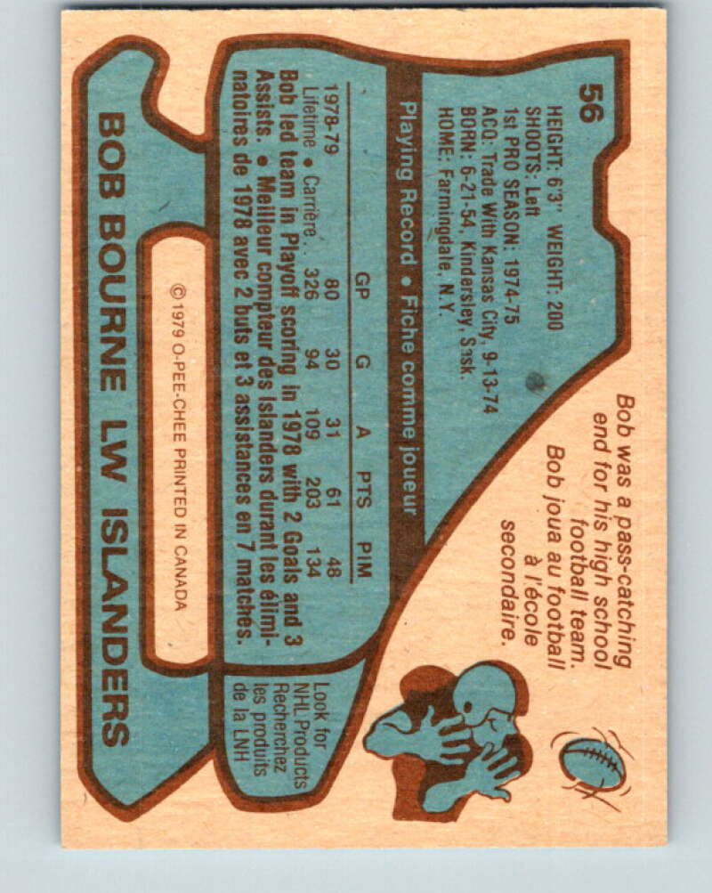 1979-80 O-Pee-Chee #56 Bob Bourne New York Islanders V17248
