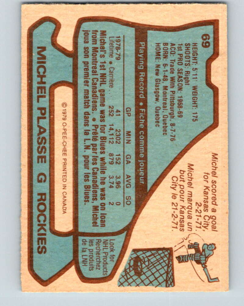 1979-80 O-Pee-Chee #69 Michel Plasse Colorado Rockies V17373
