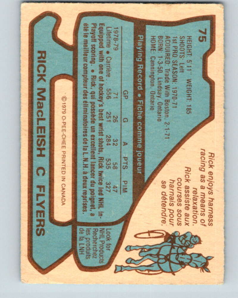 1979-80 O-Pee-Chee #75 Rick MacLeish Philadelphia Flyers V17416