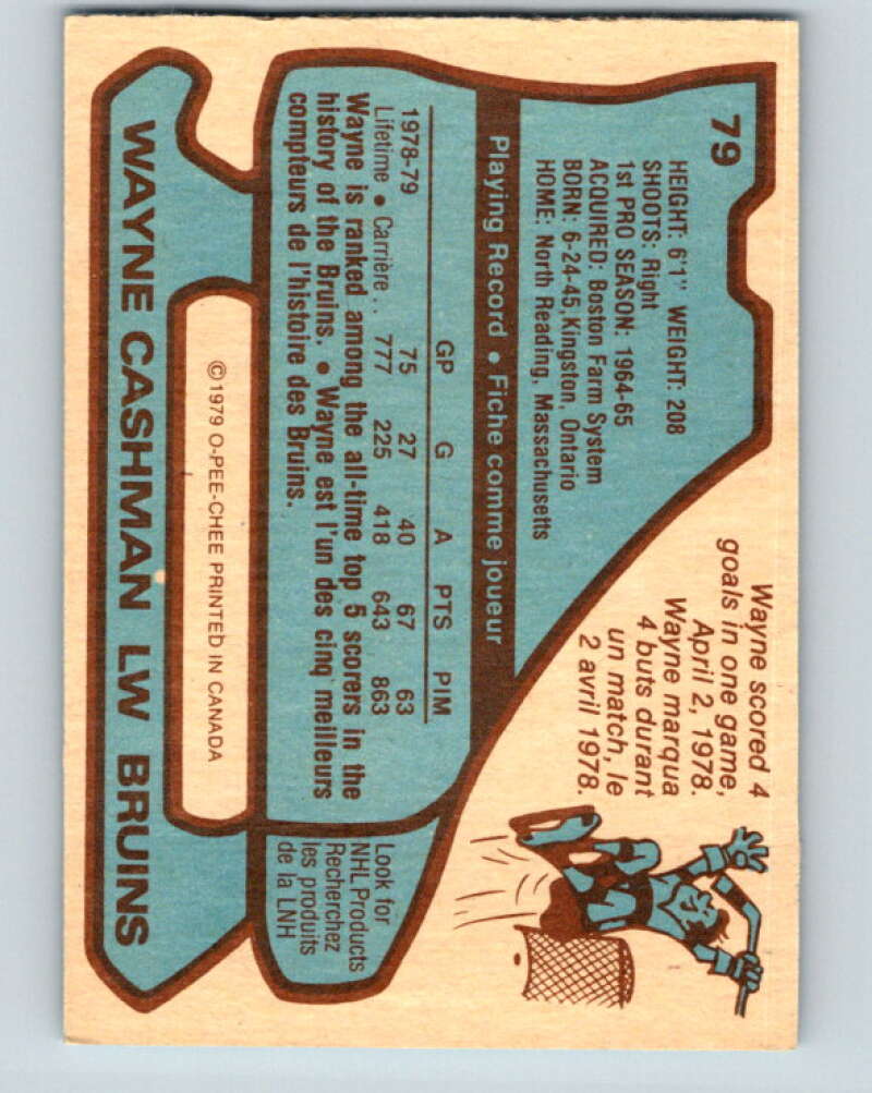 1979-80 O-Pee-Chee #79 Wayne Cashman Boston Bruins V17438