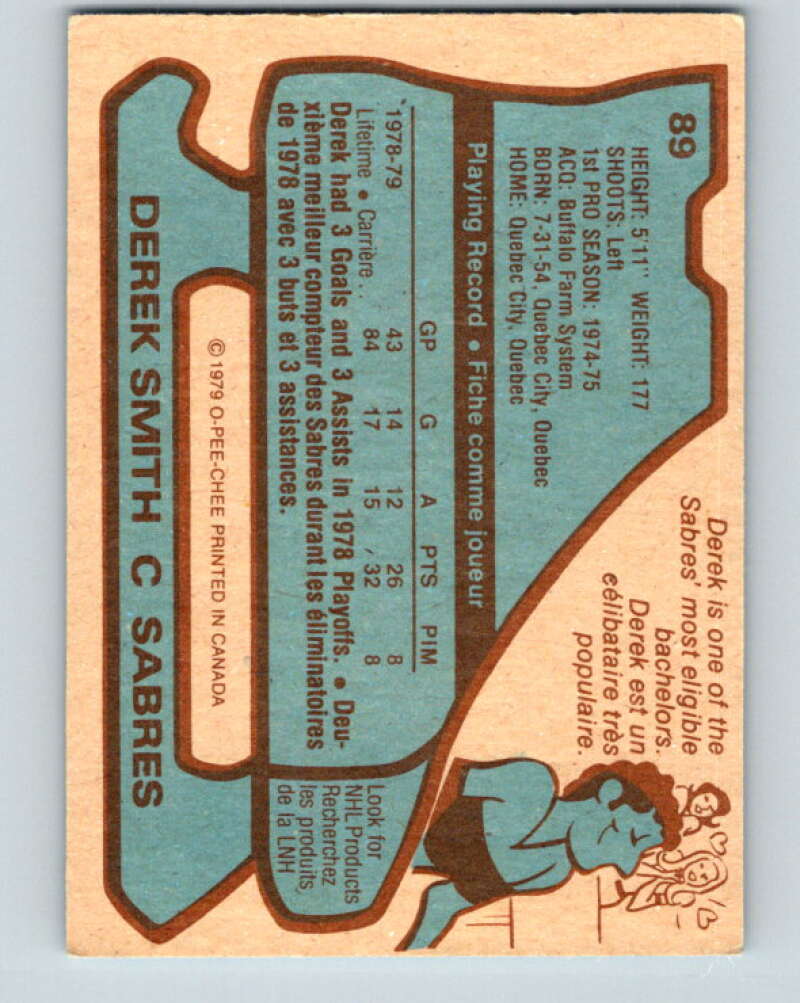 1979-80 O-Pee-Chee #89 Derek Smith Buffalo Sabres V17521