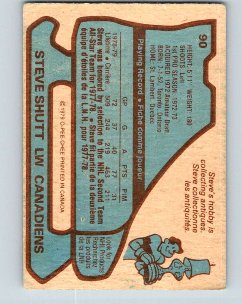1979-80 O-Pee-Chee #90 Steve Shutt Montreal Canadiens V17528