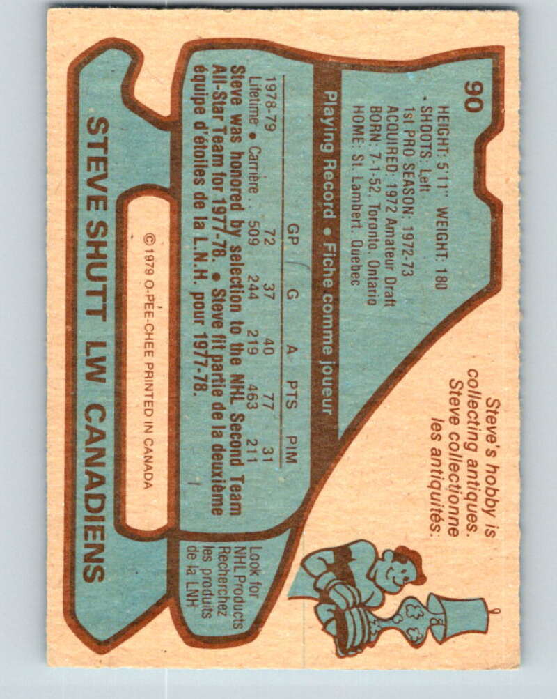 1979-80 O-Pee-Chee #90 Steve Shutt Montreal Canadiens V17529