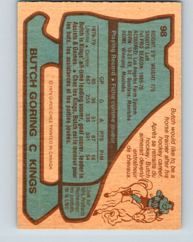 1979-80 O-Pee-Chee #98 Butch Goring Los Angeles Kings V17612