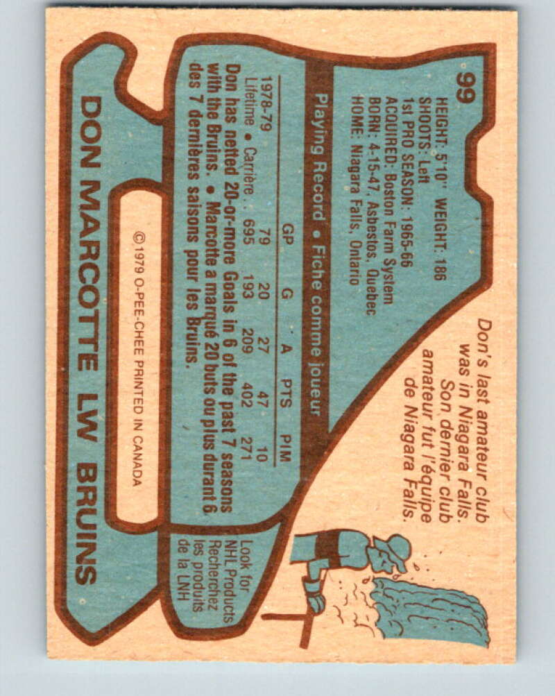 1979-80 O-Pee-Chee #99 Don Marcotte Boston Bruins V17624