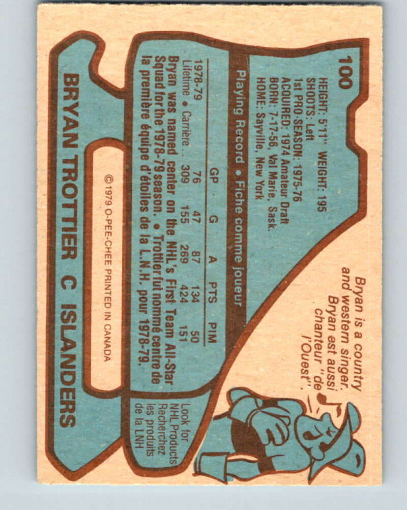 1979-80 O-Pee-Chee #100 Bryan Trottier AS New York Islanders V17629