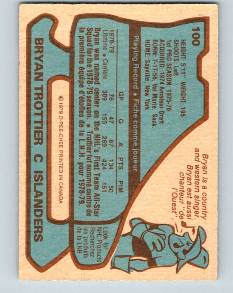 1979-80 O-Pee-Chee #100 Bryan Trottier AS New York Islanders V17631