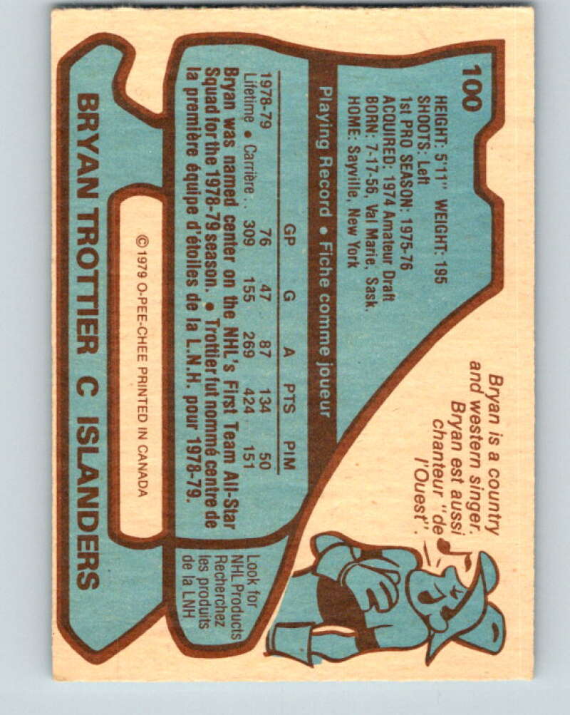 1979-80 O-Pee-Chee #100 Bryan Trottier AS New York Islanders V17637