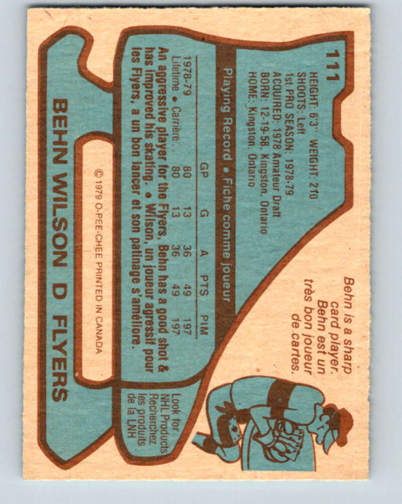 1979-80 O-Pee-Chee #111 Behn Wilson RC Rookie Philadelphia Flyers V17729