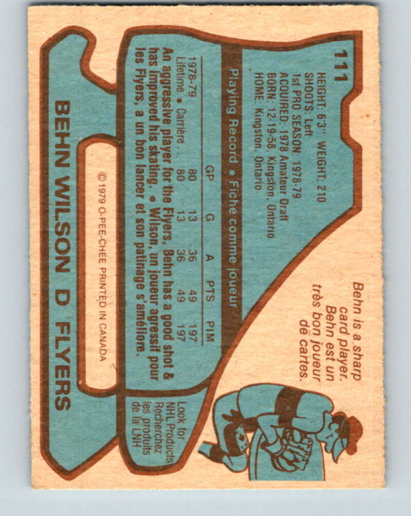 1979-80 O-Pee-Chee #111 Behn Wilson RC Rookie Philadelphia Flyers V17730