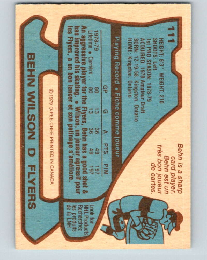 1979-80 O-Pee-Chee #111 Behn Wilson RC Rookie Philadelphia Flyers V17736