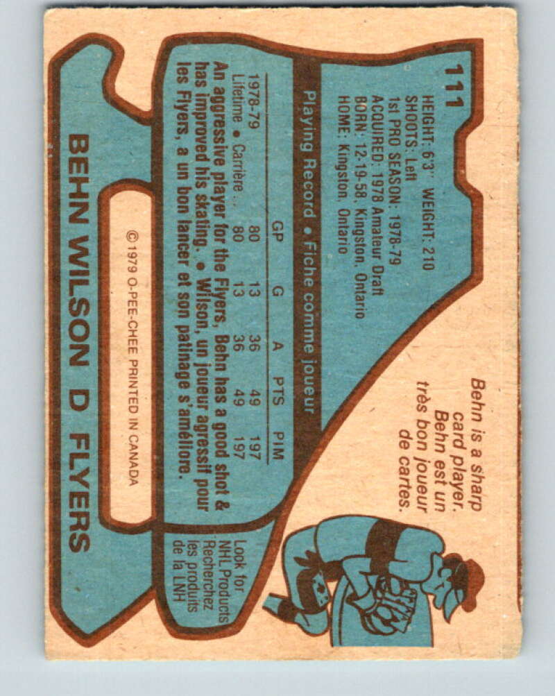 1979-80 O-Pee-Chee #111 Behn Wilson RC Rookie Philadelphia Flyers V17739