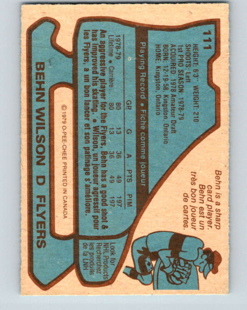 1979-80 O-Pee-Chee #111 Behn Wilson RC Rookie Philadelphia Flyers V17740