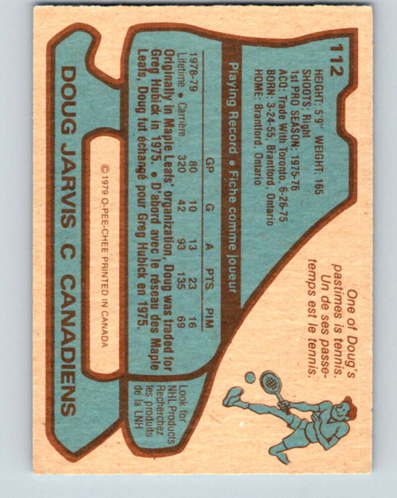 1979-80 O-Pee-Chee #112 Doug Jarvis Montreal Canadiens V17744