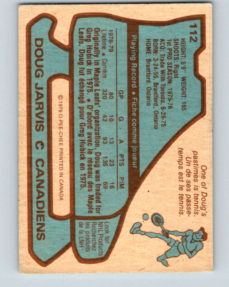 1979-80 O-Pee-Chee #112 Doug Jarvis Montreal Canadiens V17745