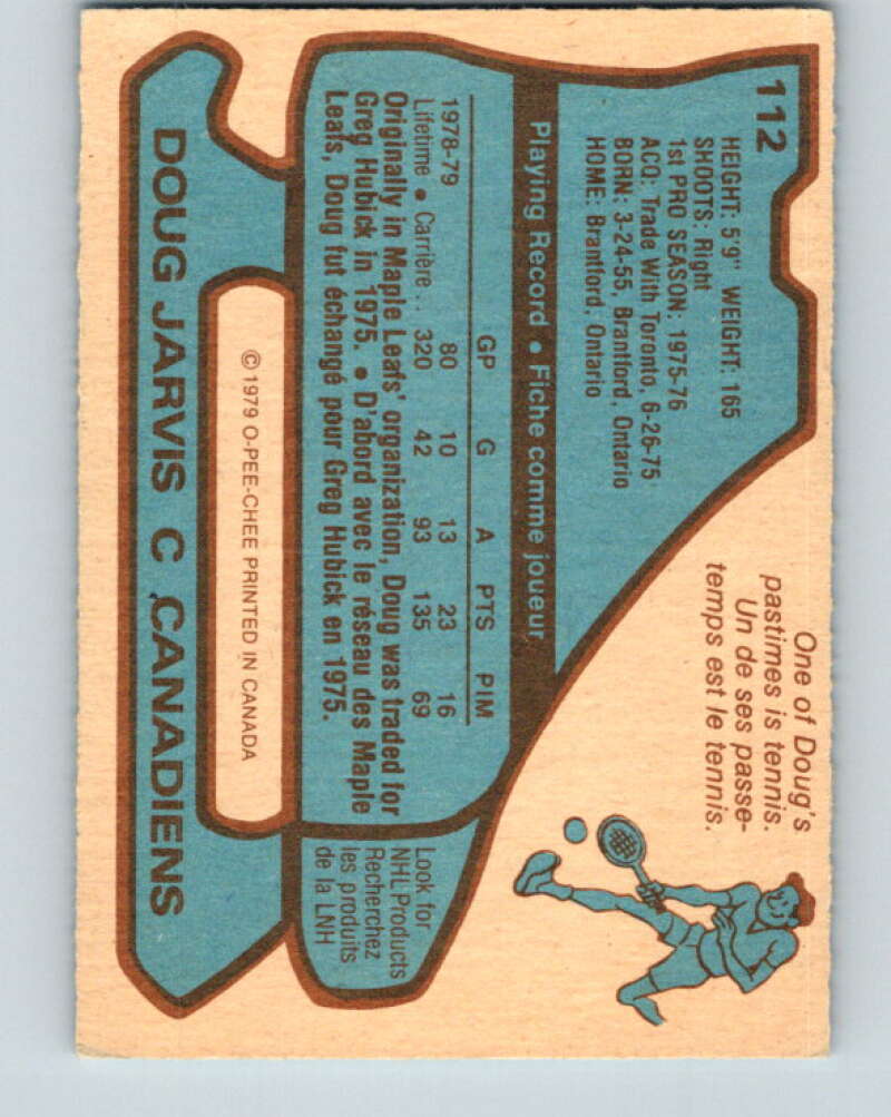 1979-80 O-Pee-Chee #112 Doug Jarvis Montreal Canadiens V17746