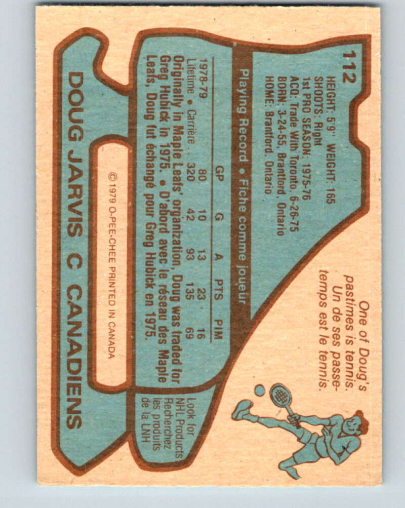 1979-80 O-Pee-Chee #112 Doug Jarvis Montreal Canadiens V17749